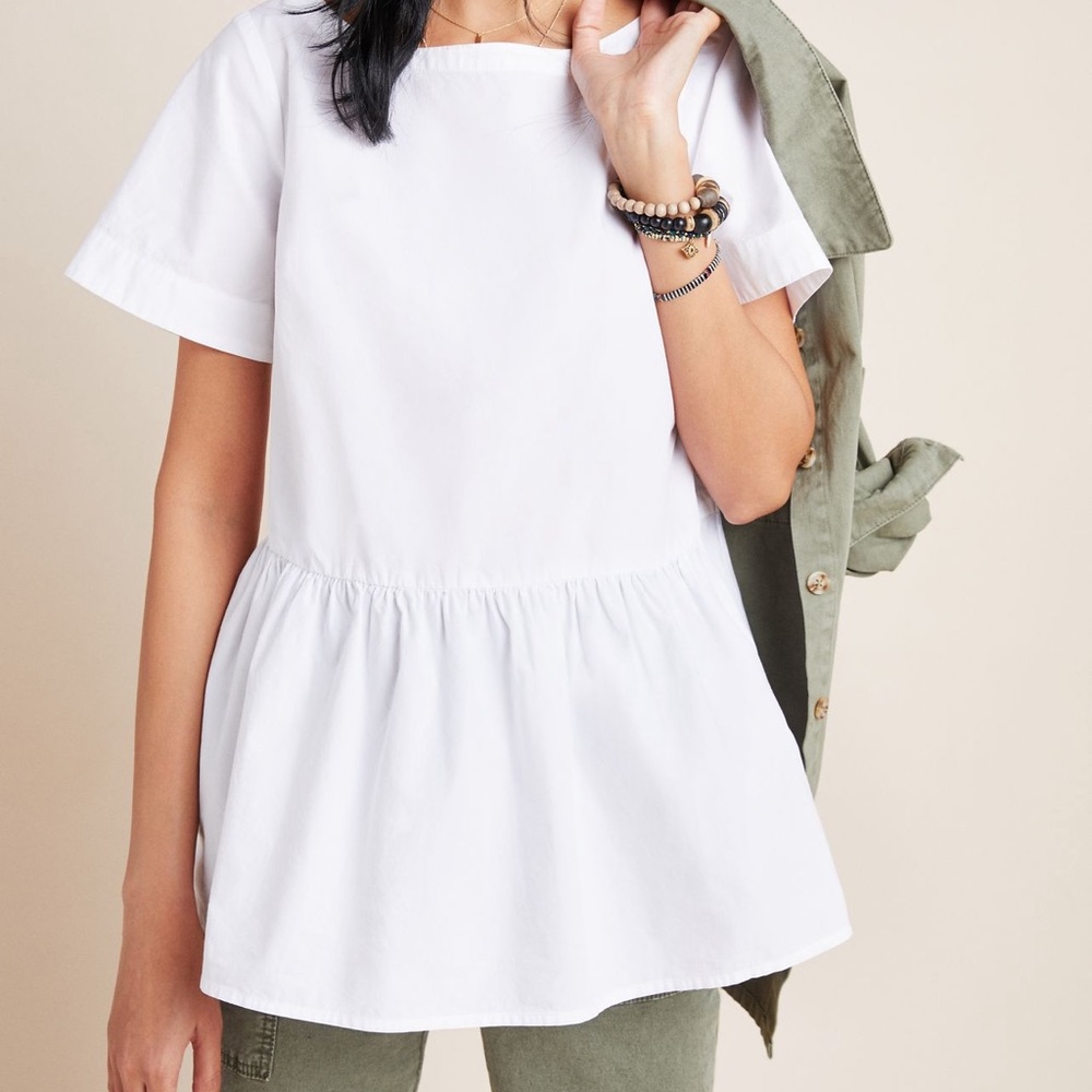 Maeve by Anthropologie Poplin Swing Blouse